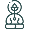 Yoga pose with abstract lines