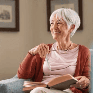 Senior lady enjoying a good book